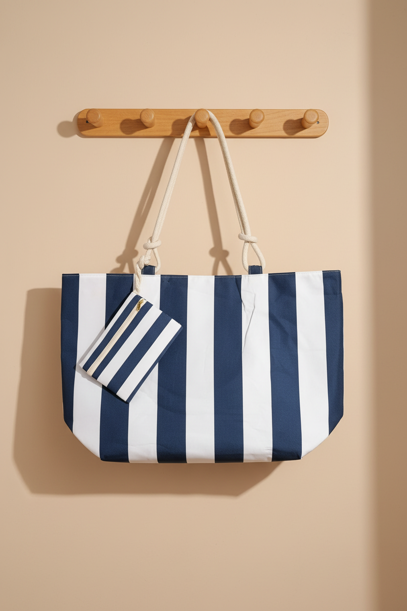 Bolso Rayas Azul Marino