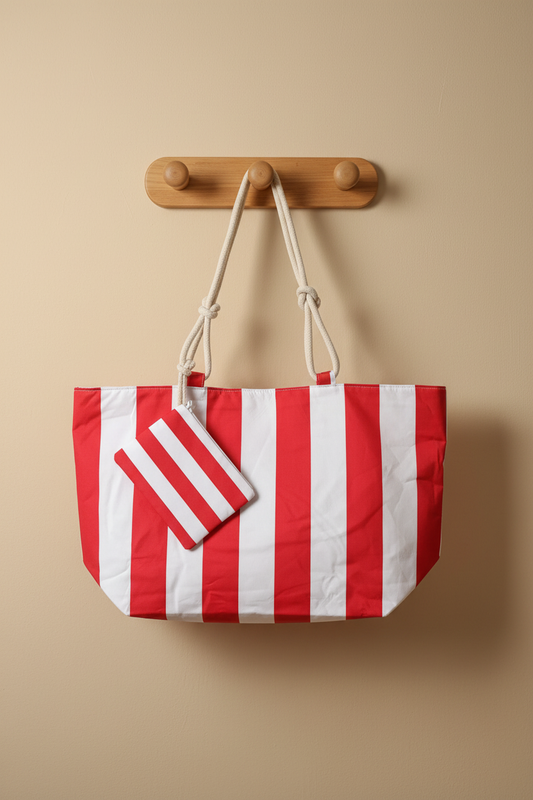 Bolso Rayas Rojo