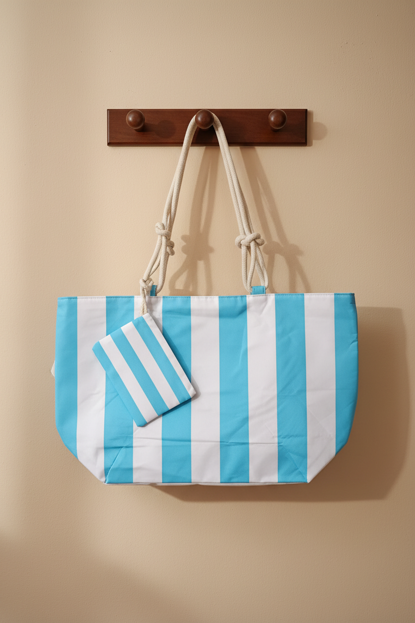 Bolso Rayas Turquesa