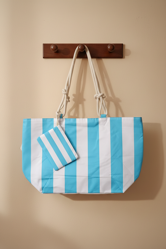 Bolso Rayas Turquesa