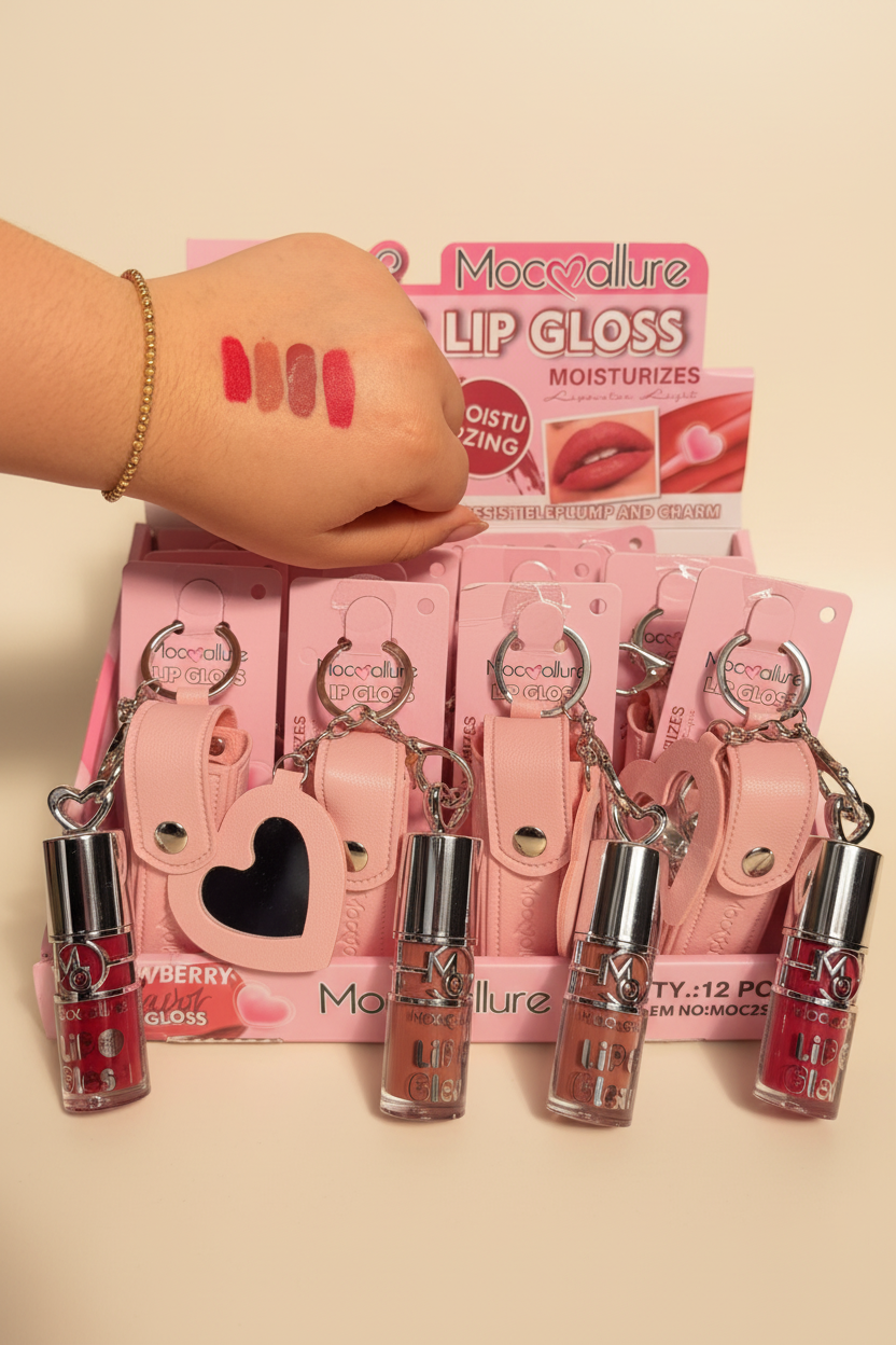 Labiales gloss con su estuche y espejo para colgar